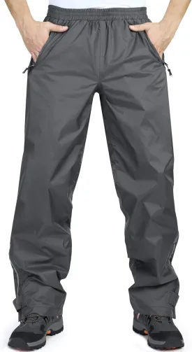 33,000ft Men's Rain Pants, Waterproof Rain Over Pants, Windproof Outdoor Pants for Hiking, Fishing