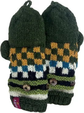 Agan Traders Women's 2025 Spring Assorted Women's Knit Wool Thick Hat Mitten Fingerless Glove Warm Fleece Lined Himalaya