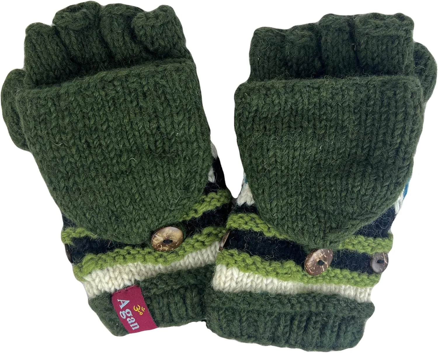 Agan Traders Women's 2025 Spring Assorted Women's Knit Wool Thick Hat Mitten Fingerless Glove Warm Fleece Lined Himalaya