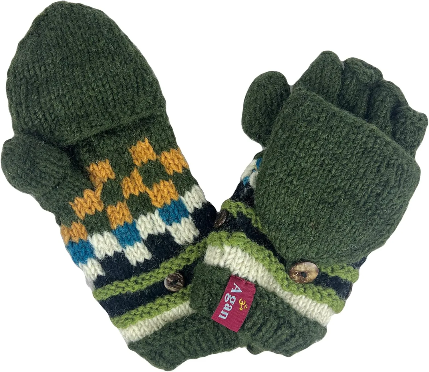 Agan Traders Women's 2025 Spring Assorted Women's Knit Wool Thick Hat Mitten Fingerless Glove Warm Fleece Lined Himalaya