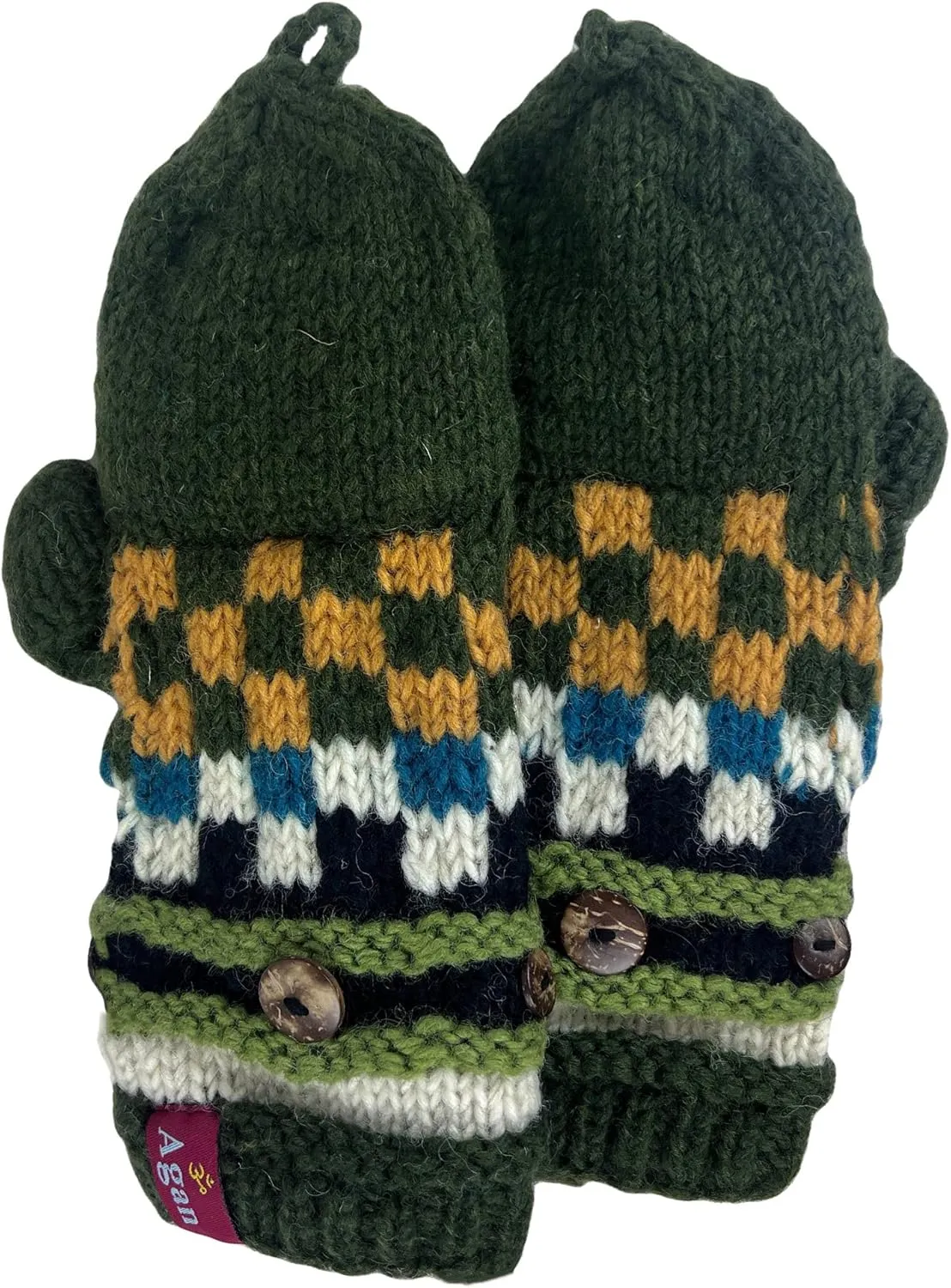 Agan Traders Women's 2025 Spring Assorted Women's Knit Wool Thick Hat Mitten Fingerless Glove Warm Fleece Lined Himalaya