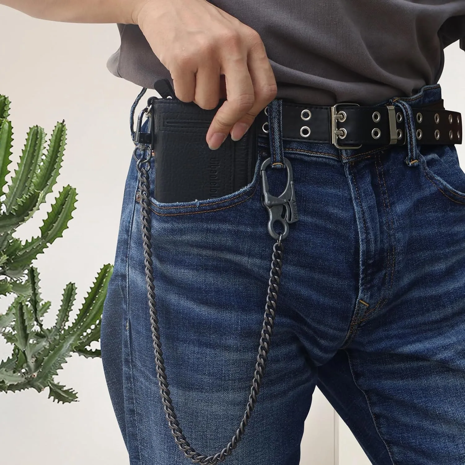 Ahiller Biker Wallet Chain, Heavy Duty Pocket Chain with Round Clasp, Men Chains for Keys, Jeans, Pants, Purse and Handbag