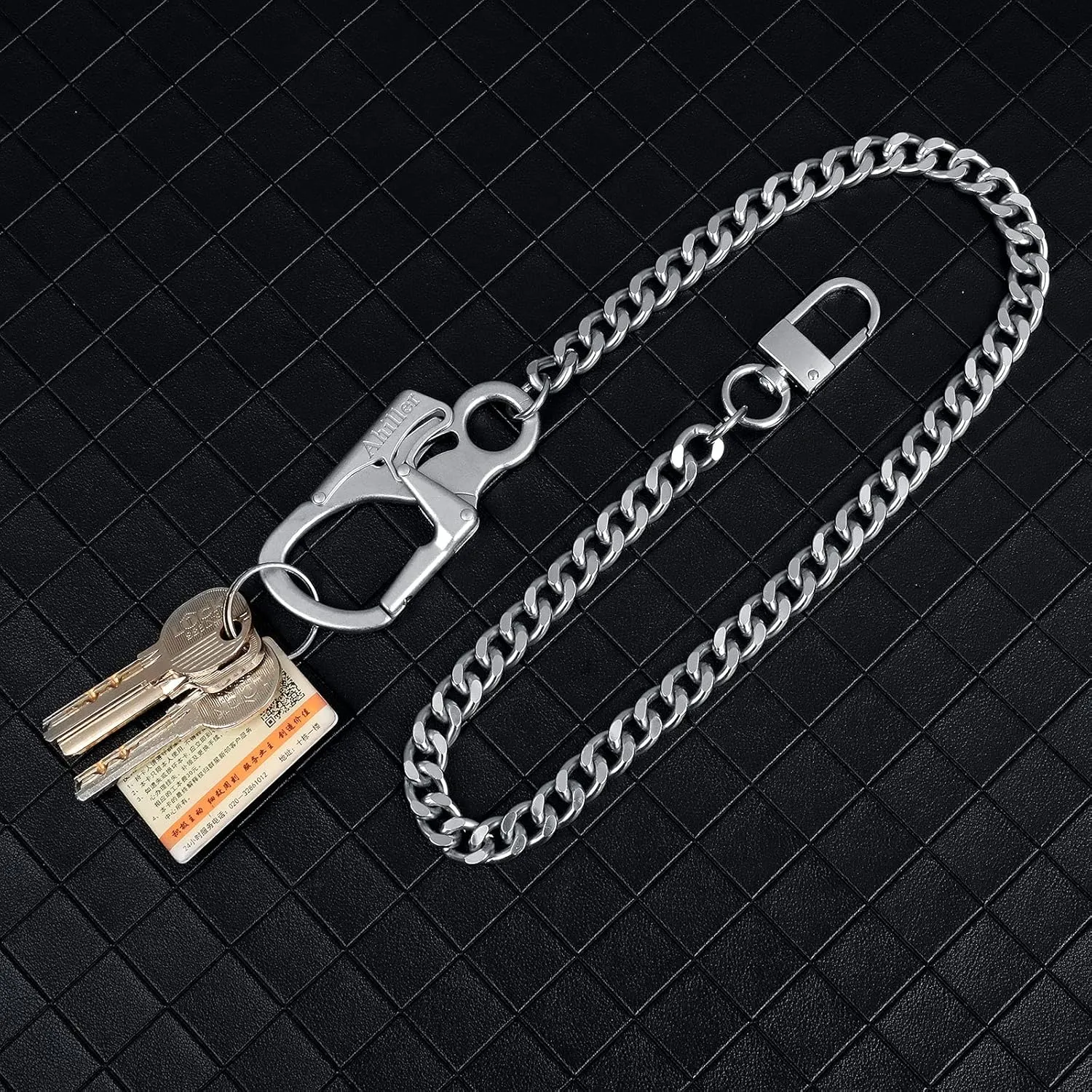 Ahiller Biker Wallet Chain, Heavy Duty Pocket Chain with Round Clasp, Men Chains for Keys, Jeans, Pants, Purse and Handbag