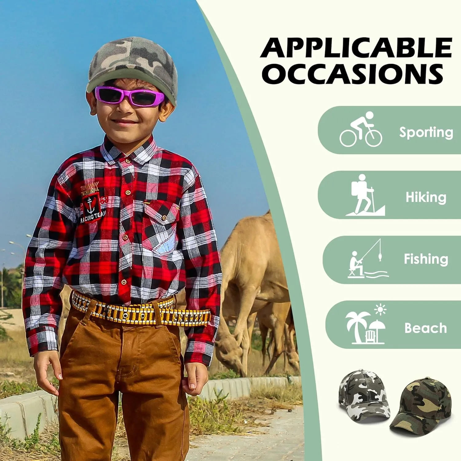 American Trends Toddler Baseball Hat for Toddler Boy Kids Adjustable Baseball Cap Camouflage Boys Hat