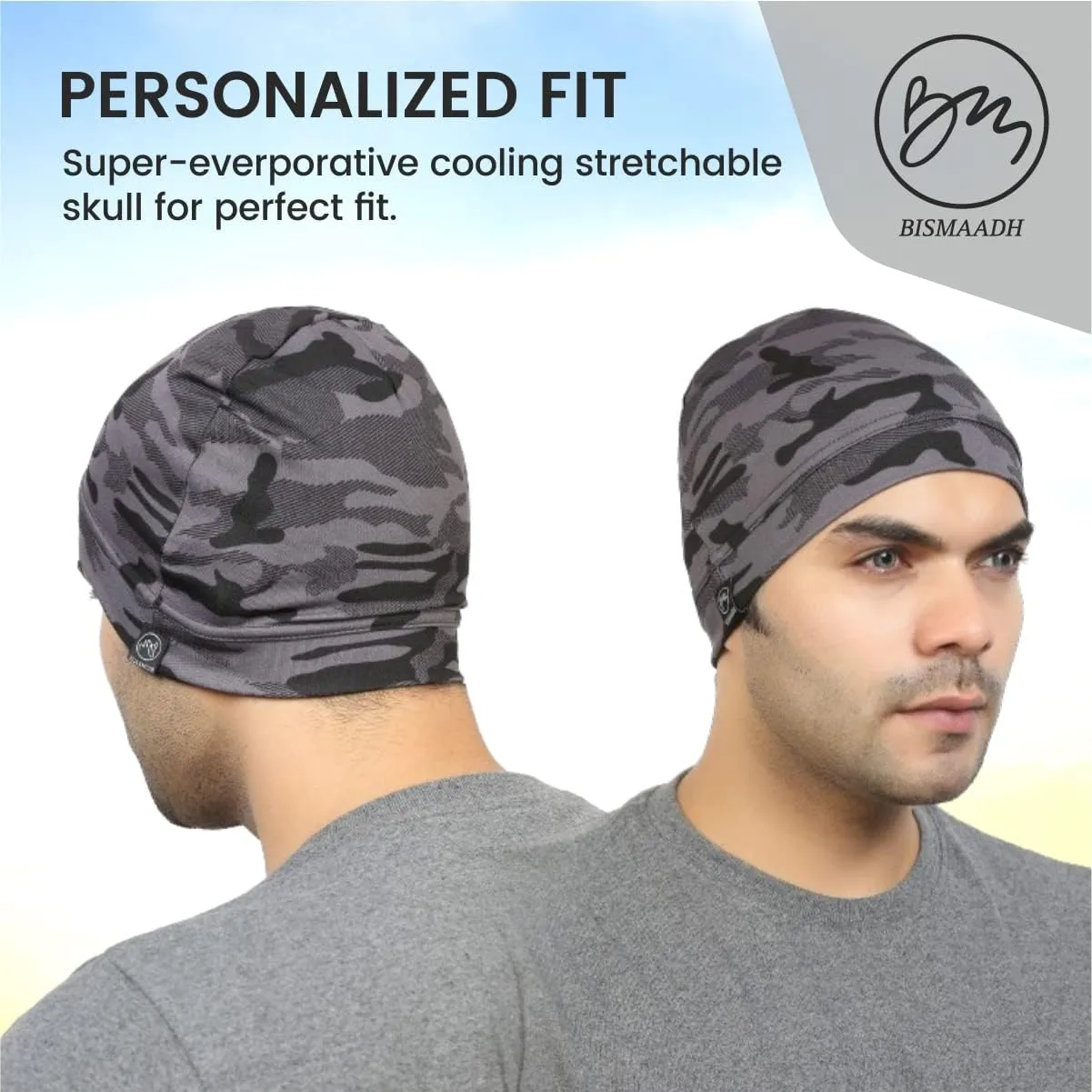 BISMAADH Multi-Purpose Cap Beanie Sleep Hats Stretchy Helmet Liner Running Headwear for Men Women