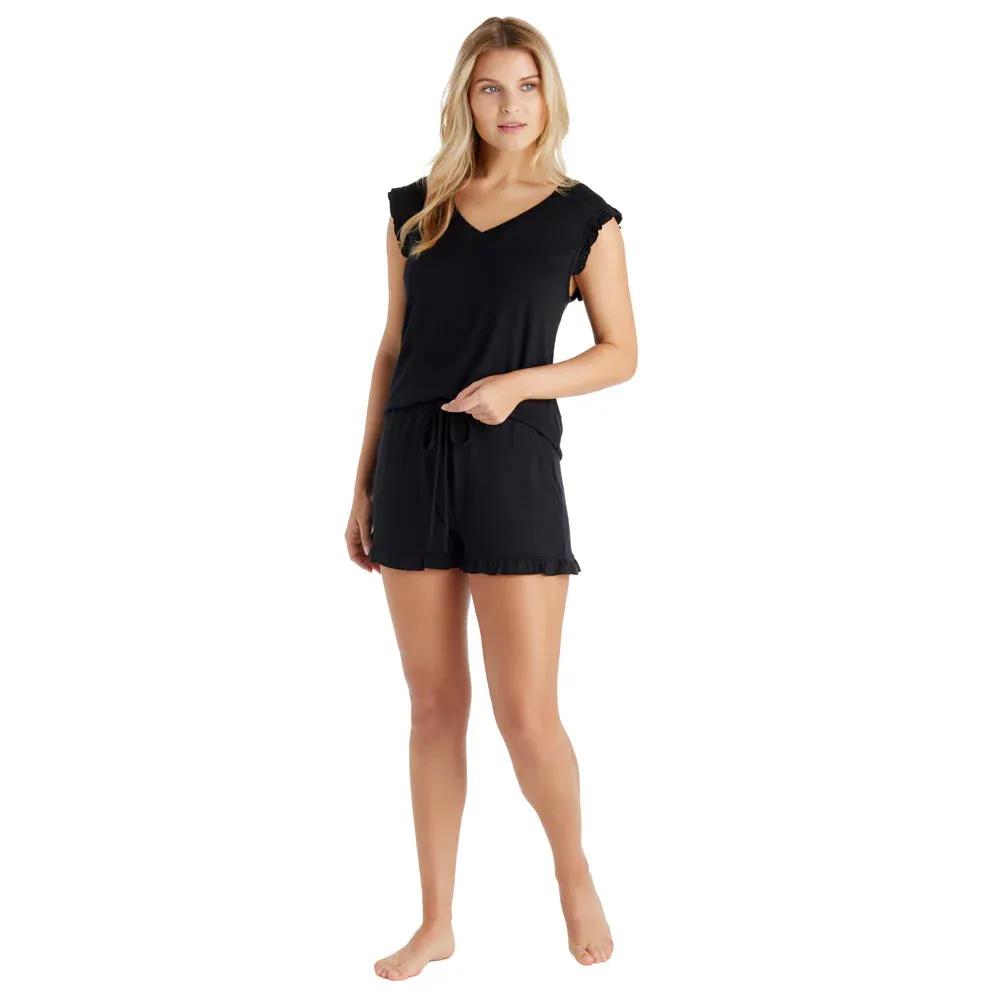 Black Dream Ruffle Top and Short Set