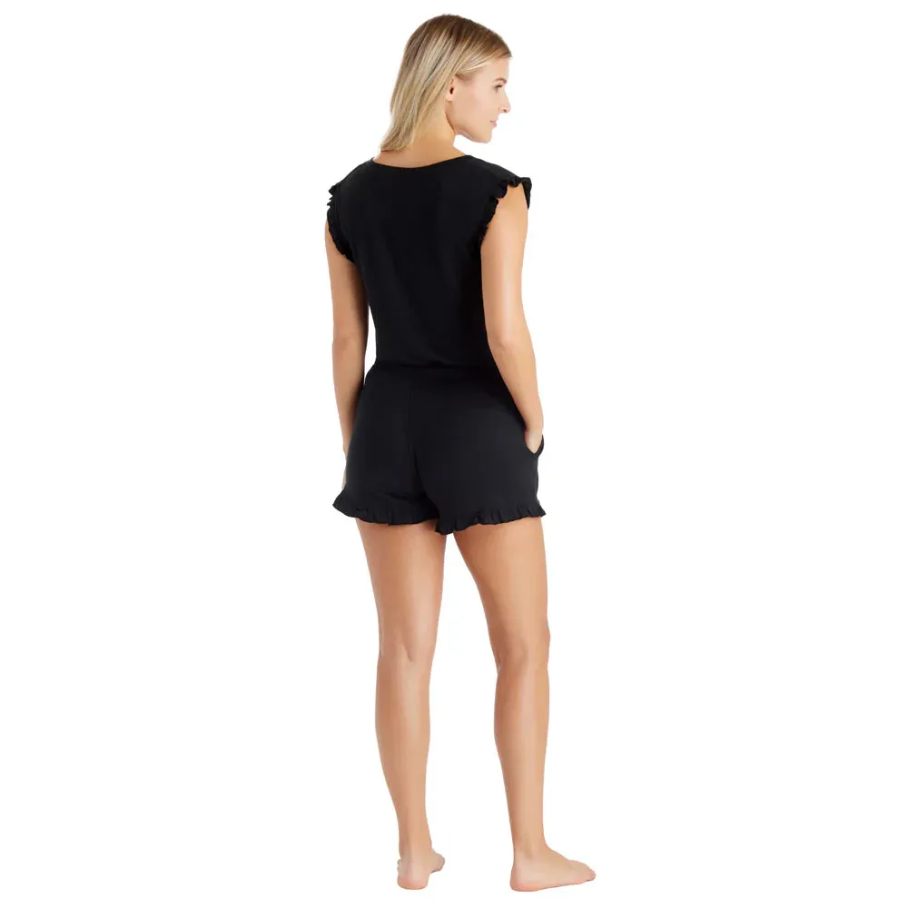 Black Dream Ruffle Top and Short Set
