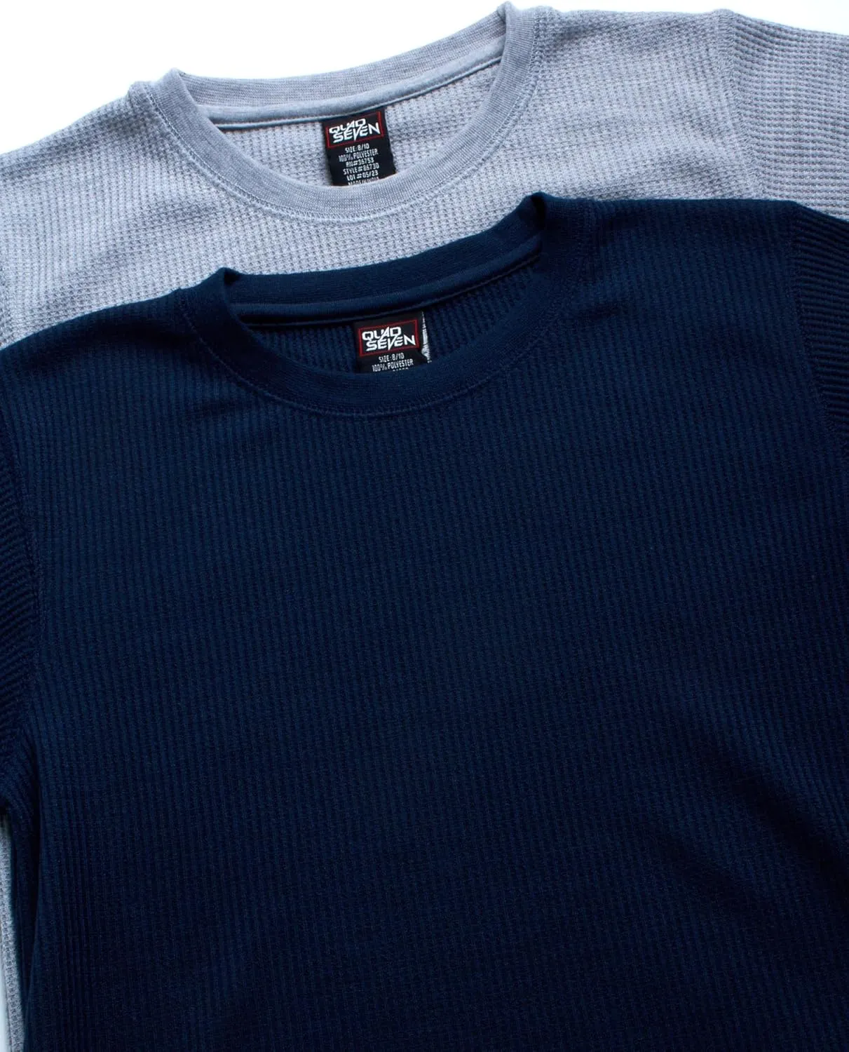 Boys' Shirt - 2 Pack Waffle Knit Long Sleeve Thermal Crewneck T-Shirt (8-18)