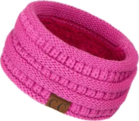 C.C Winter Fuzzy Fleece Lined Thick Knitted Diagonal Stripes Criss-Cross Pattern Headband Headwrap (HW-2060)