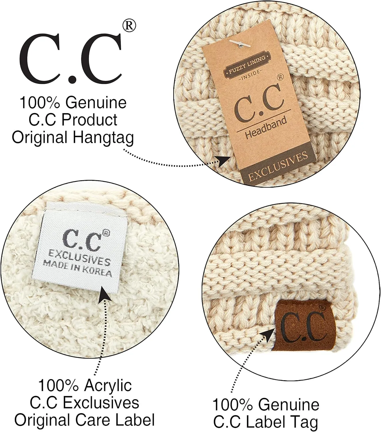 C.C Winter Fuzzy Fleece Lined Thick Knitted Diagonal Stripes Criss-Cross Pattern Headband Headwrap (HW-2060)