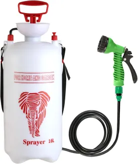 CLICIC 4.2 Gallon Pressure Sprayer with 7 Spray Modes, Camping Shower with Removable Hose and Shower Head for Camping Outdoor Traveling Hiking and Pet Bath