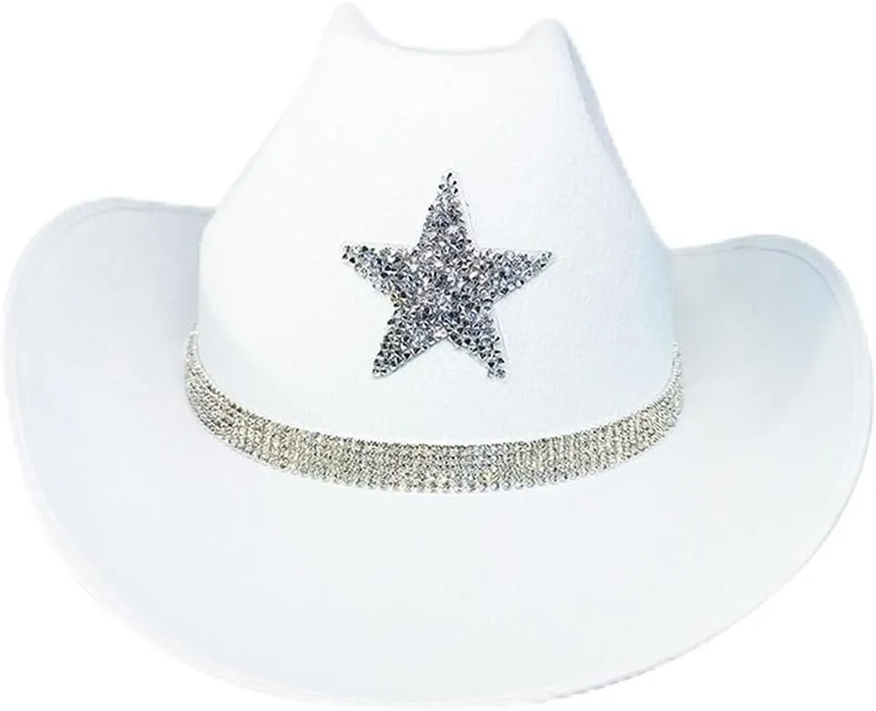 Cowboy Hat,Fashion Vintage Cowboy Hat Large Brim Hat Hats Fedora Felt Cowboy Hat Accessory Wide Brim