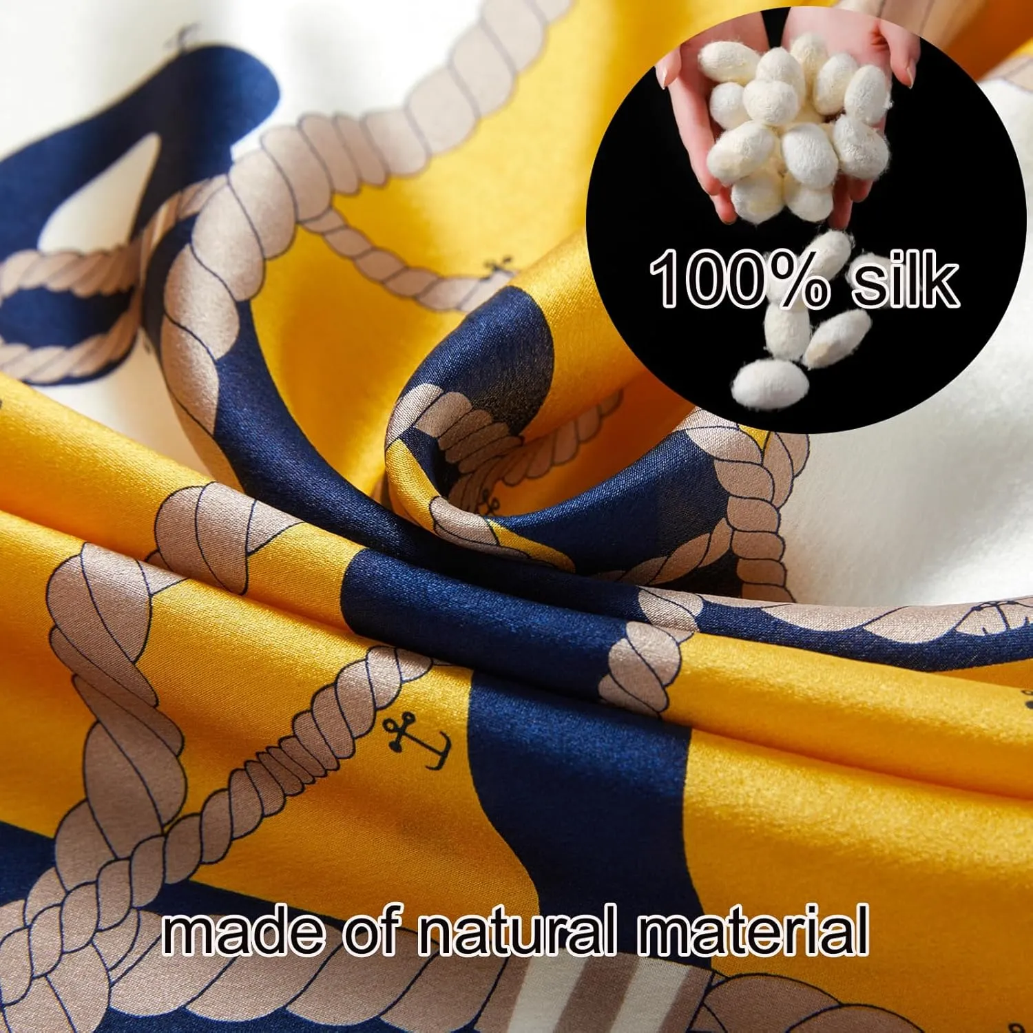 cxzymcln100% Mulberry Silk Neck Scarf 21"x21" Small Square Scarfs for Women Gift Packed