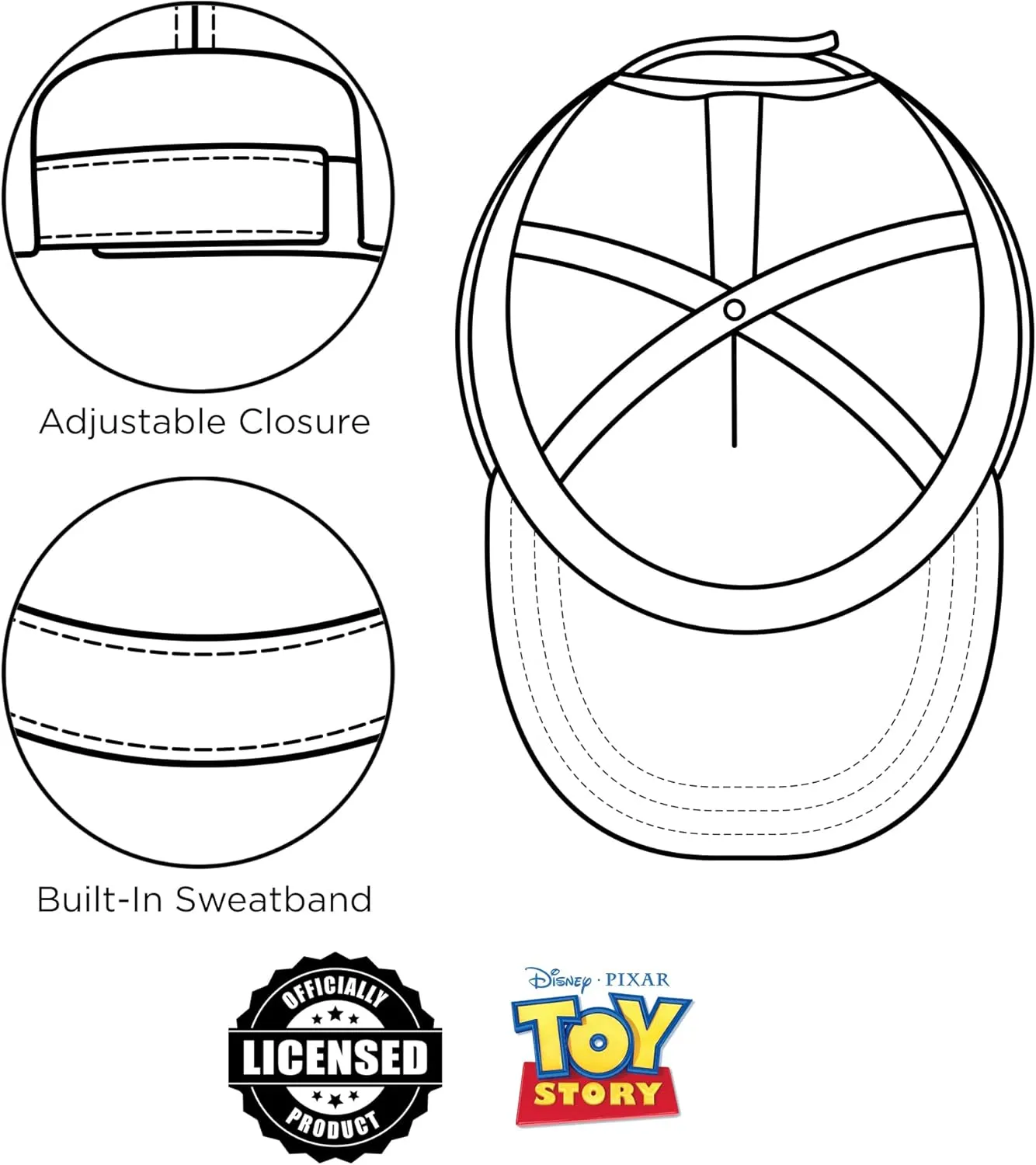 Disney Boys Baseball Hat, Lightning McQueen Adjustable Cap For Toddler 2-4 Or Kids Ages 4-7