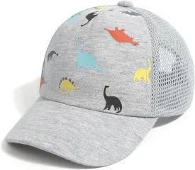 Duoyeree Toddler Baseball Cap with Dinosaur Print and Solid Color for Baby Boys and Girls