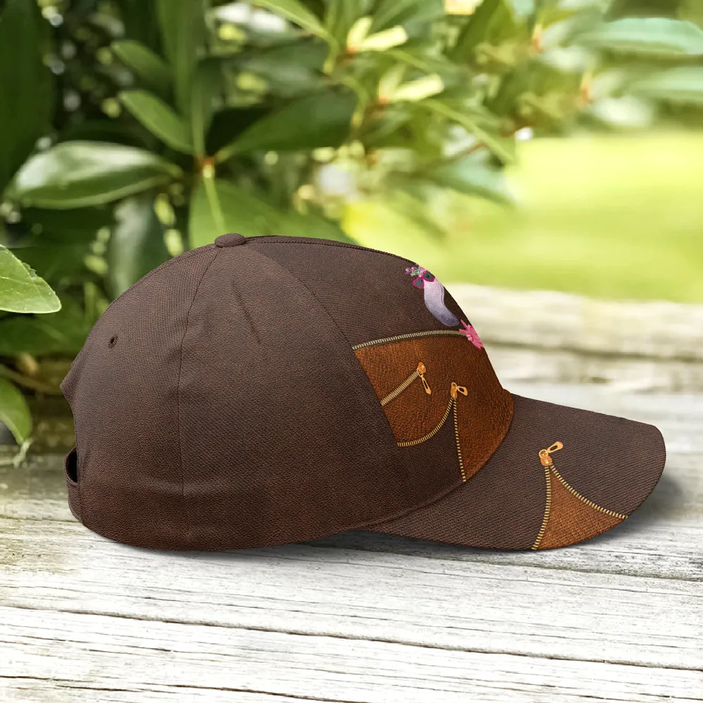 Funny Flamingo Leather Style Baseball Cap Coolspod