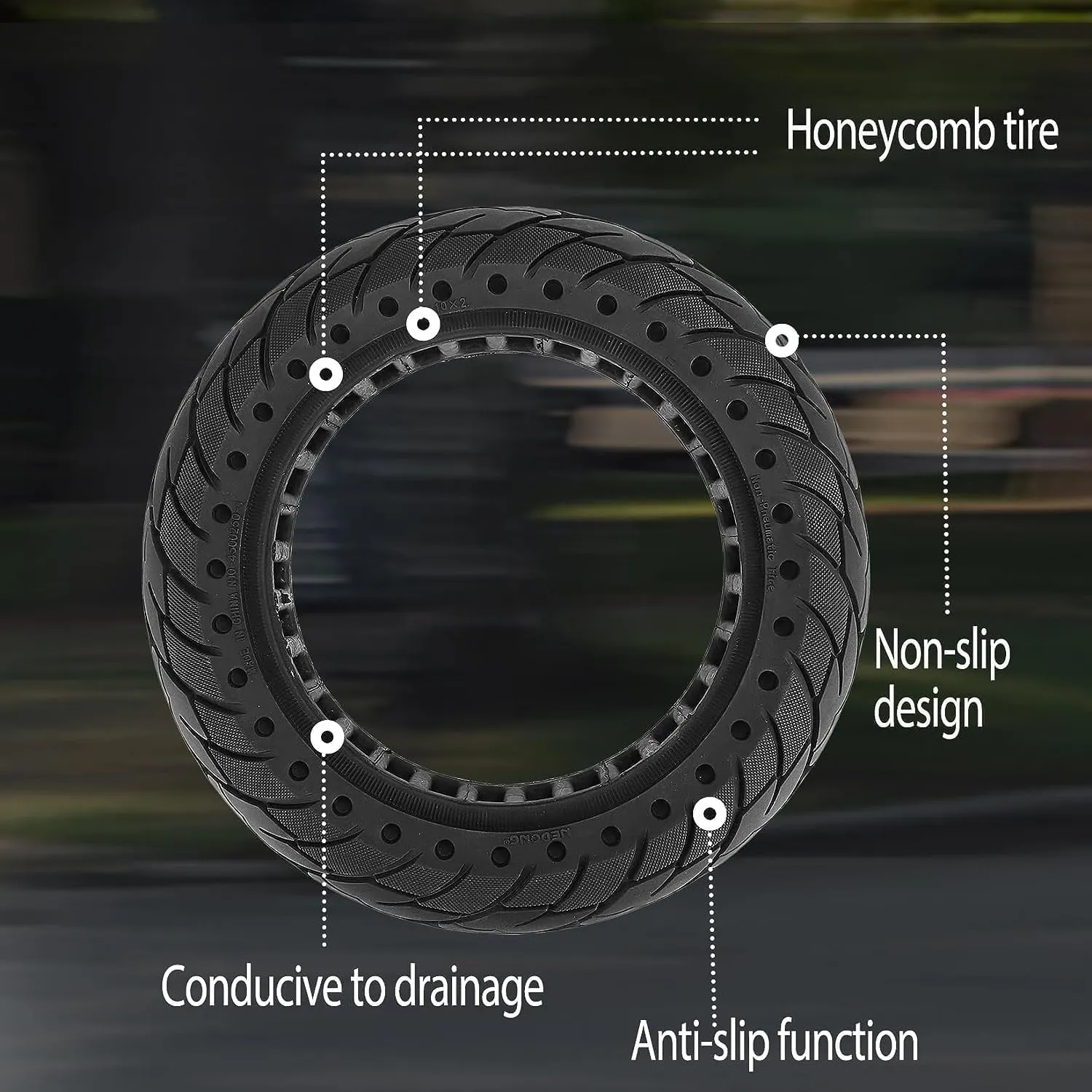 GYL 10 Inch Solid Tire: 60/70-6.5 Scooter Tires Replacement for Ninebot Max, 10x2.50-6.5 Tubeless Tyre for Segway Ninebot Max G30 G30P G30LP Hover 1 Alpha Electric Scooter Rubber Wheel Yellow 2pcs