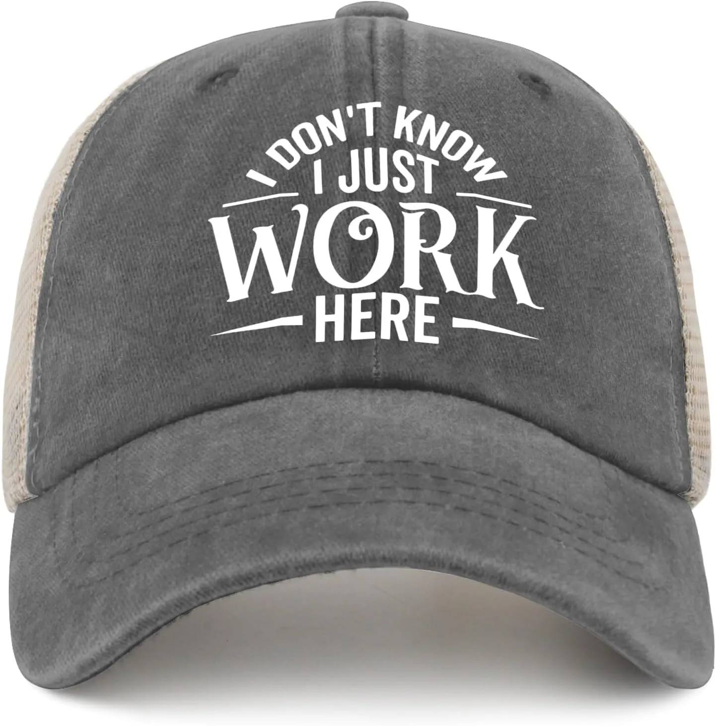 I Don't Know I Just Work Here Cap Party Hat AllBlack Hiking Hat Women Gifts for Her Outdoor Caps