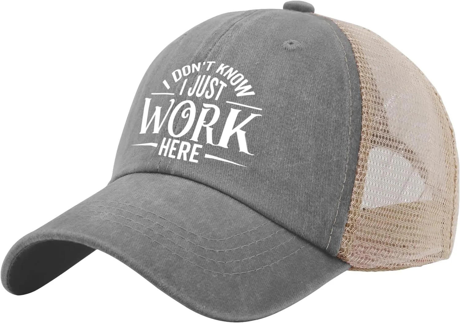 I Don't Know I Just Work Here Cap Party Hat AllBlack Hiking Hat Women Gifts for Her Outdoor Caps