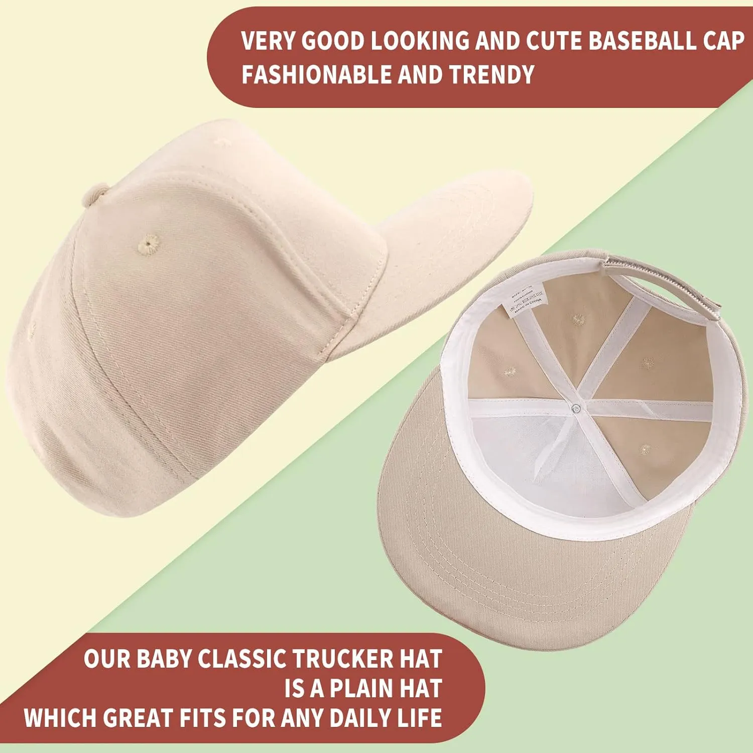 Kids Boy Girl Baseball Cap Baby Sun Hat Adjustable Toddler Trucker Hats with Flat Brim for Summer Outdoor