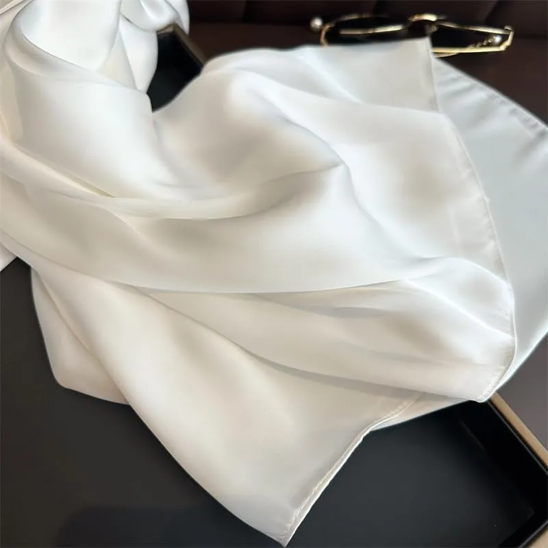 Long Silk Feeling Satin Scarf Smooth Lightweight Sunscreen Satin Shawls Wrap Headscarf for Women