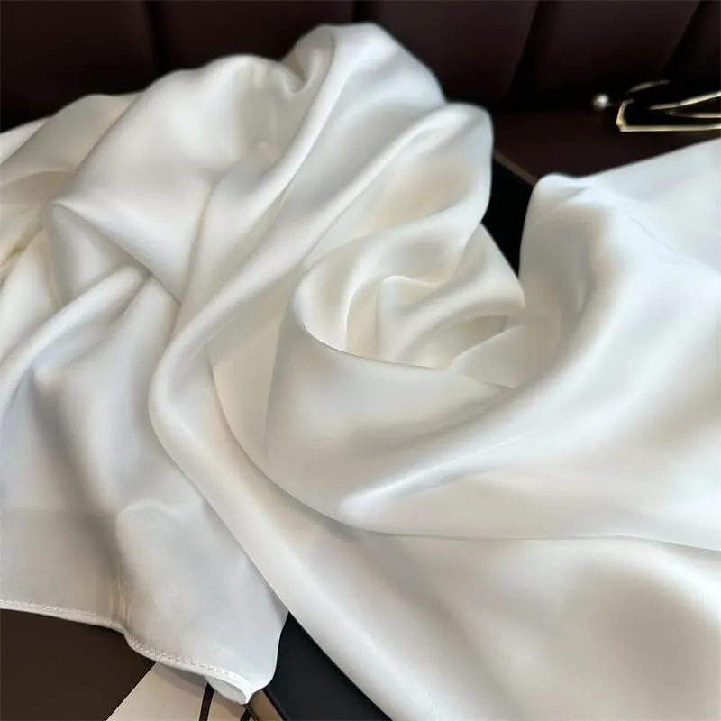 Long Silk Feeling Satin Scarf Smooth Lightweight Sunscreen Satin Shawls Wrap Headscarf for Women