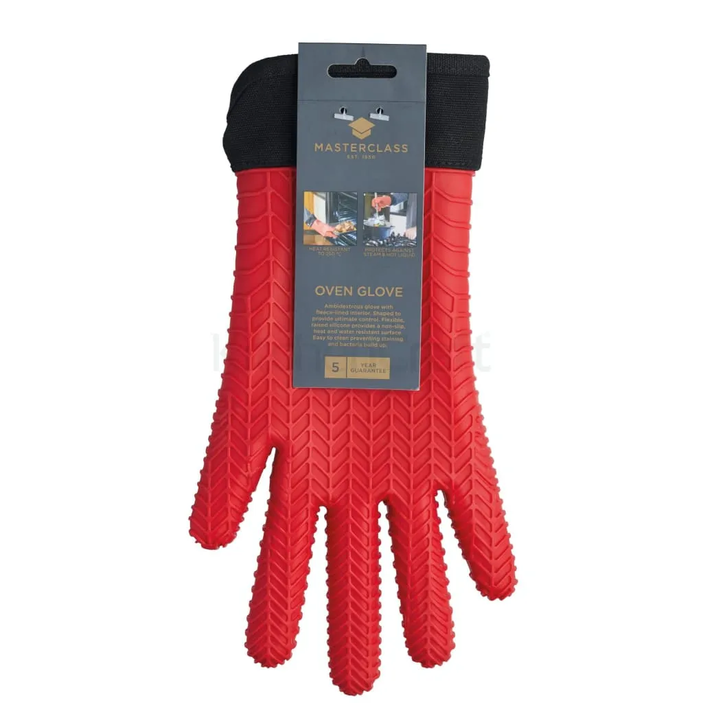 MasterClass Silicone Oven Glove Fingers Red