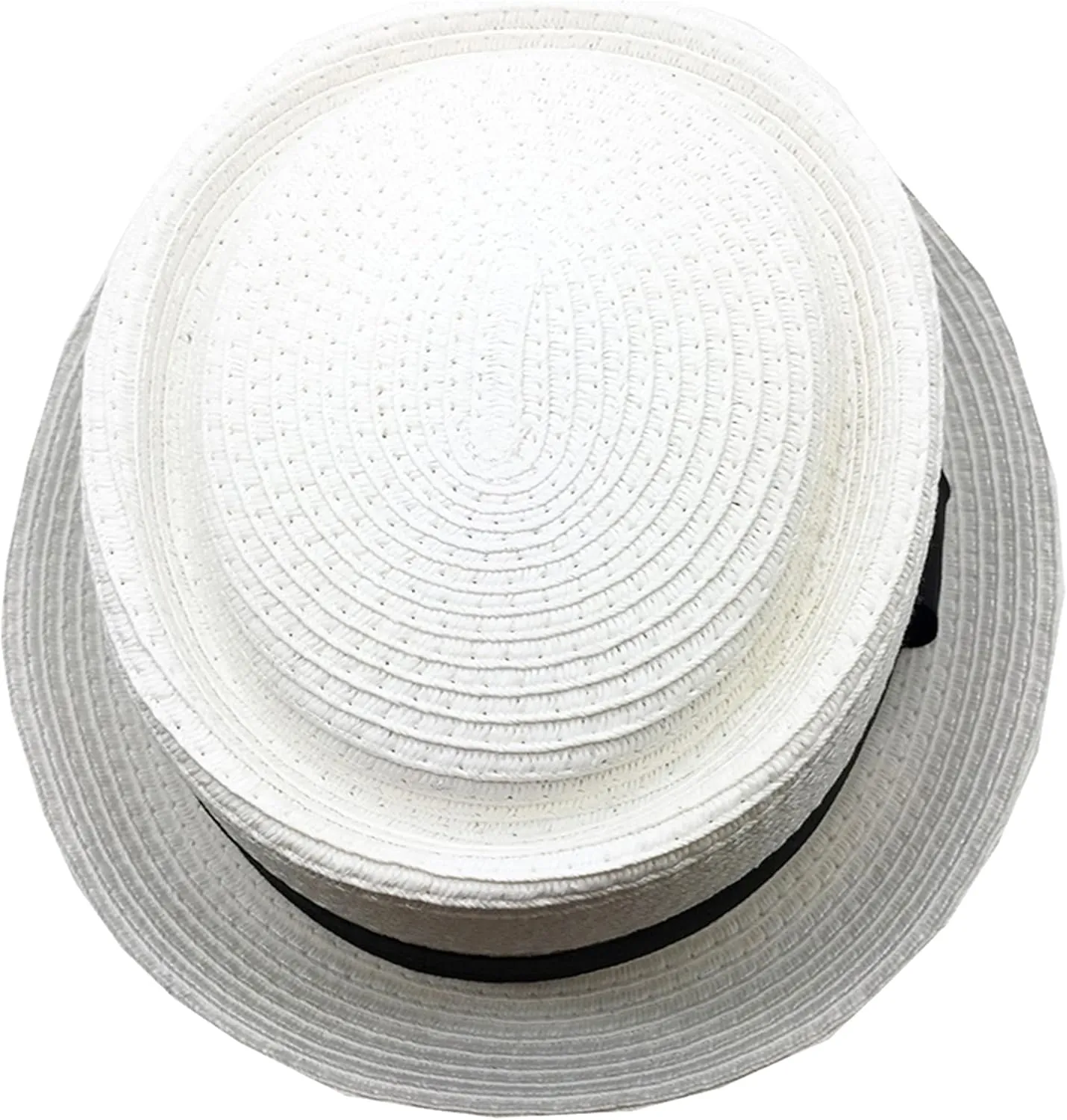 Men's Fancy Summer Straw Pork Pie Derby Fedora Upturn Brim Hat