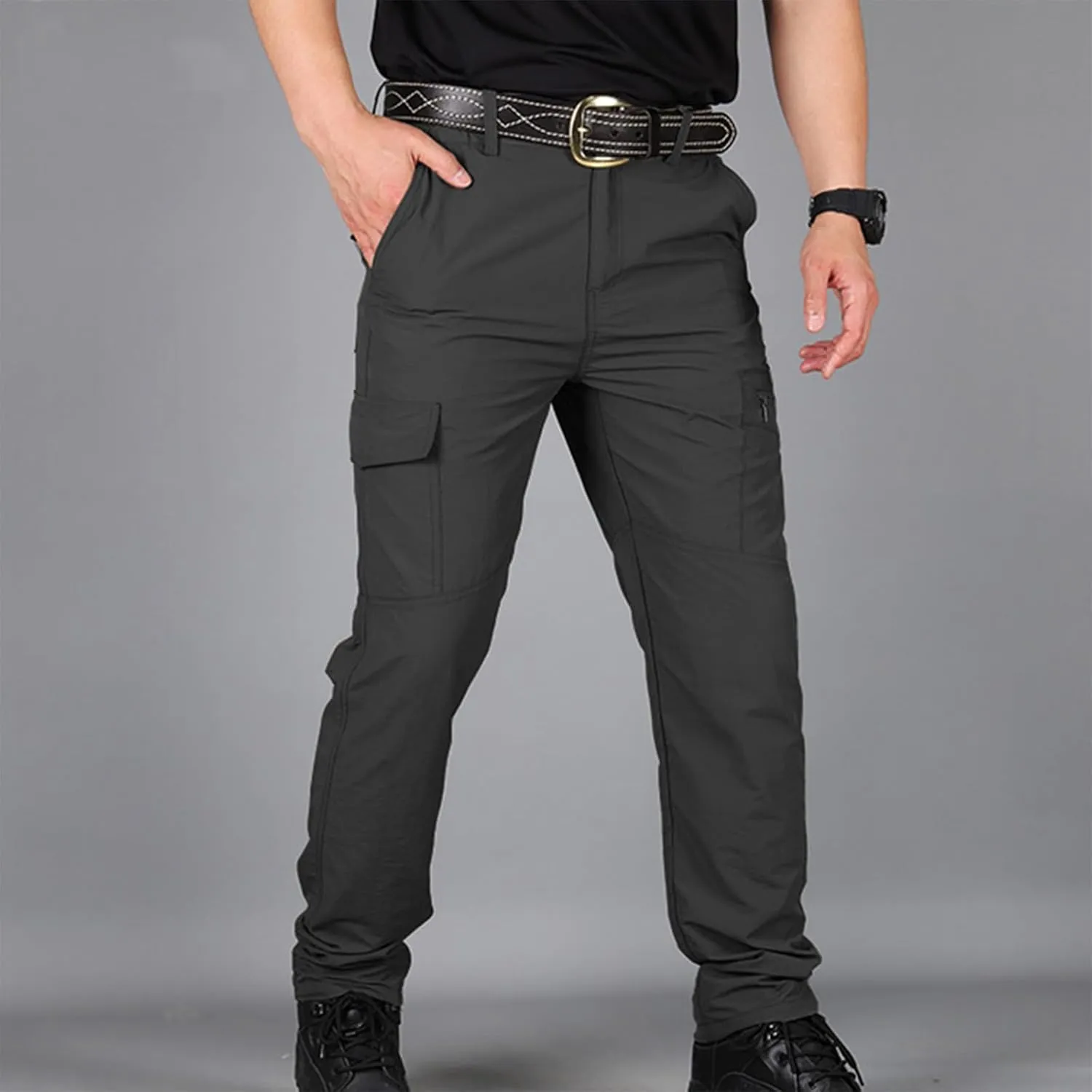 Men's Outdoor Cargo Hiking Pants Lightweight Waterproof Quick Dry Tactical Pants Casual Work Pants Joggers Trousers