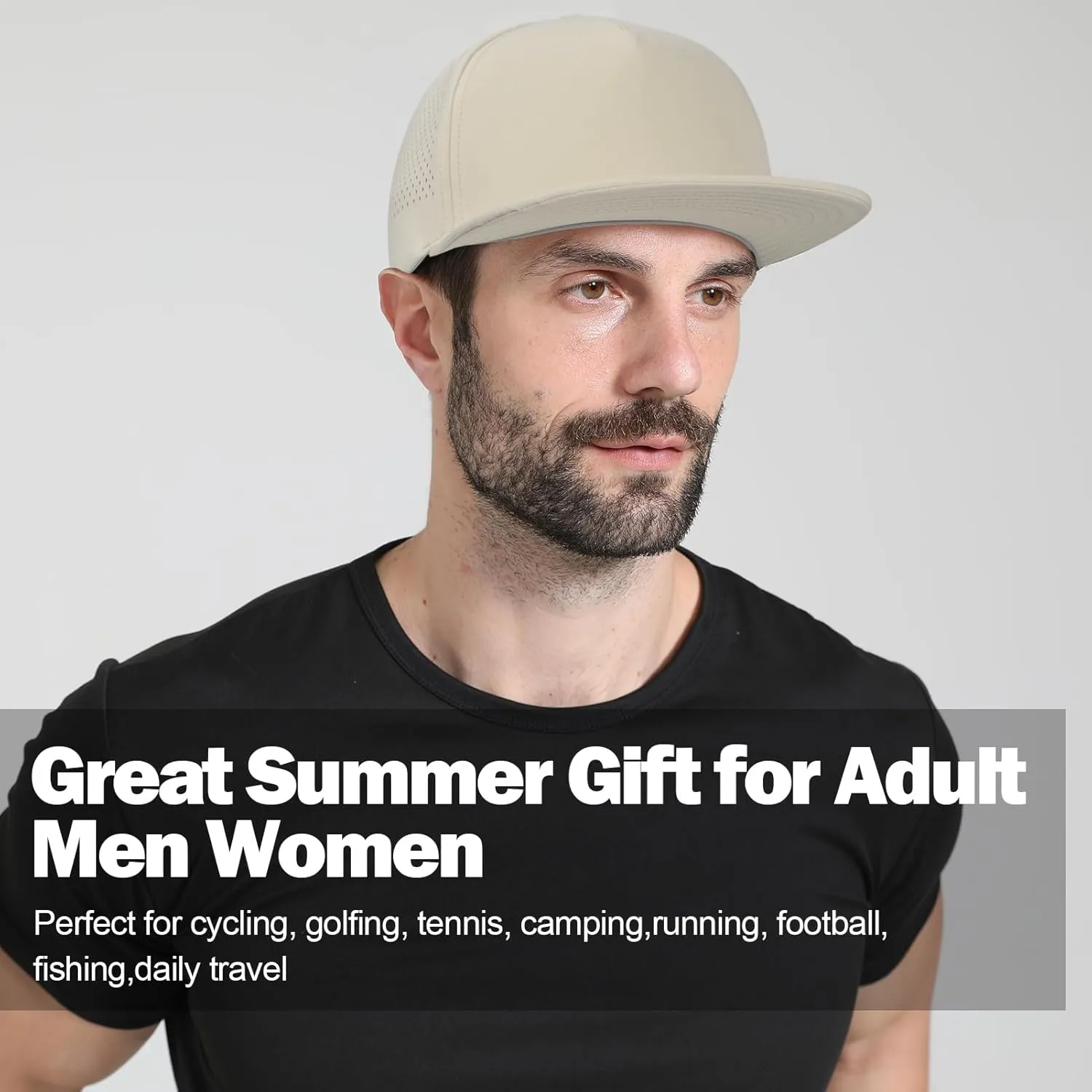 M/L/XL/XXL Oversize Flat Bill Baseball Cap for Men Women Quick Dry Snapback Hats Summer Mesh 5 Panel Cap
