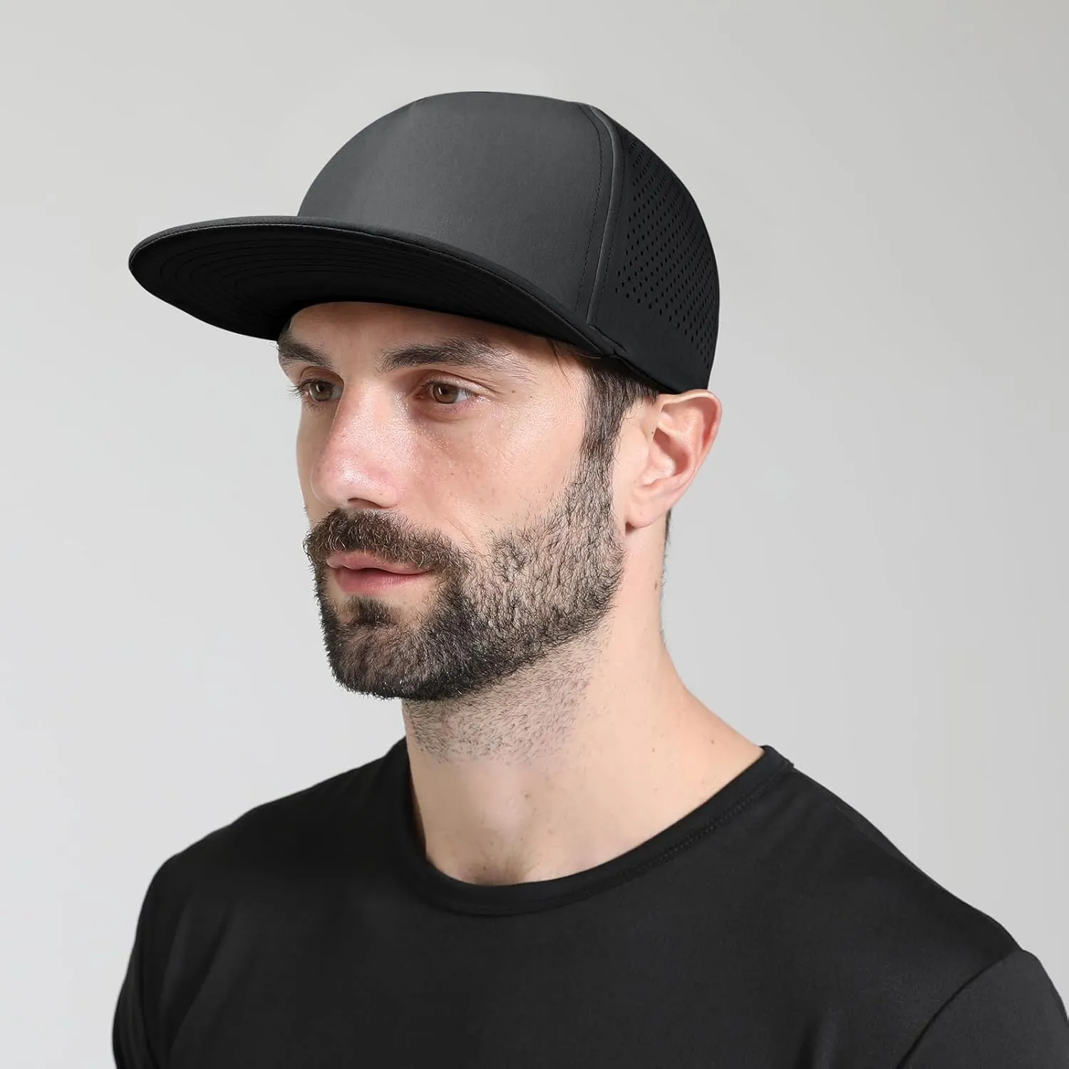 M/L/XL/XXL Oversize Flat Bill Baseball Cap for Men Women Quick Dry Snapback Hats Summer Mesh 5 Panel Cap