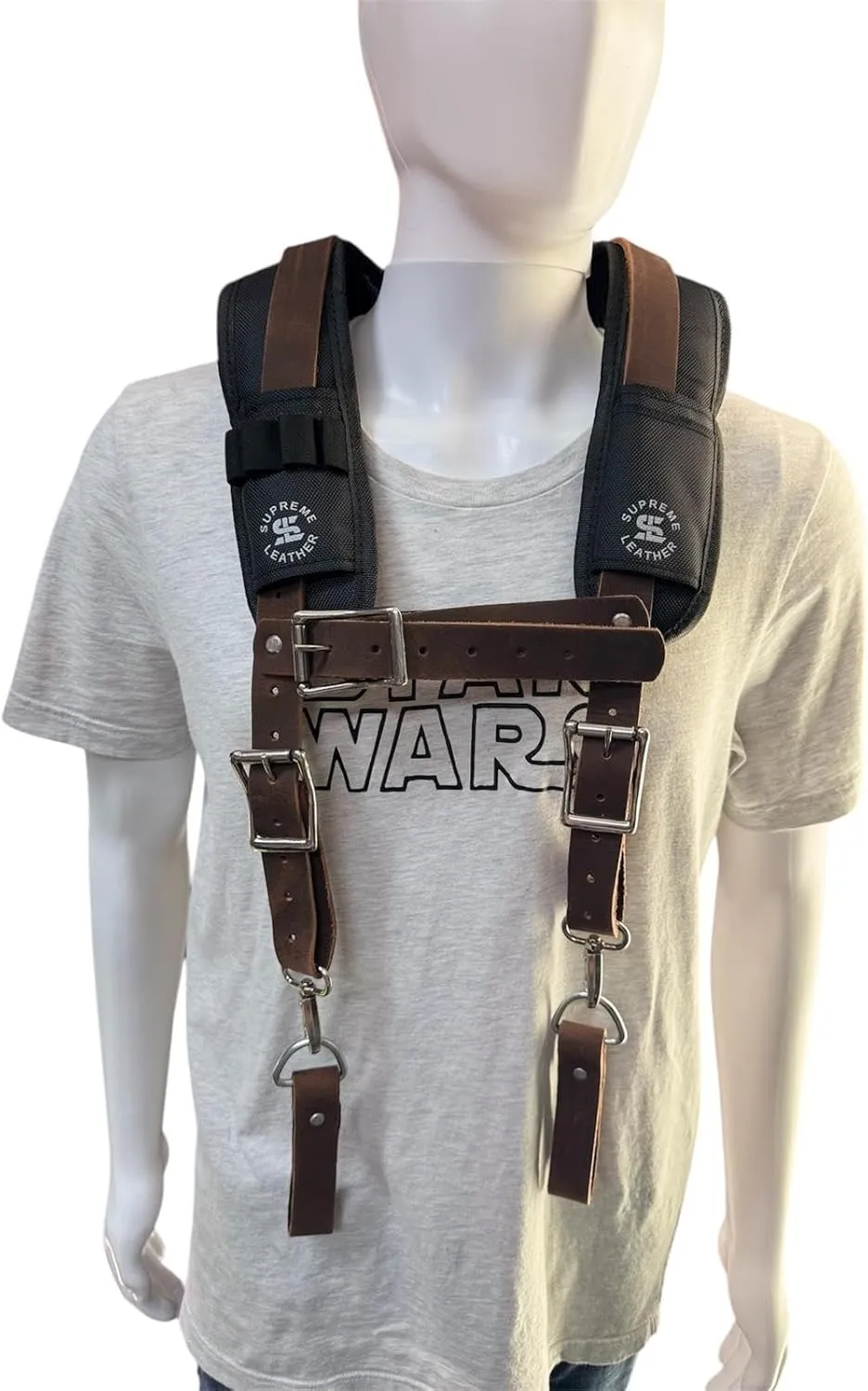 Padded Tool Belt Suspenders  Adjustable Work Suspenders with 4 Detachable D-Loops  For Construction, Carpentry, & More