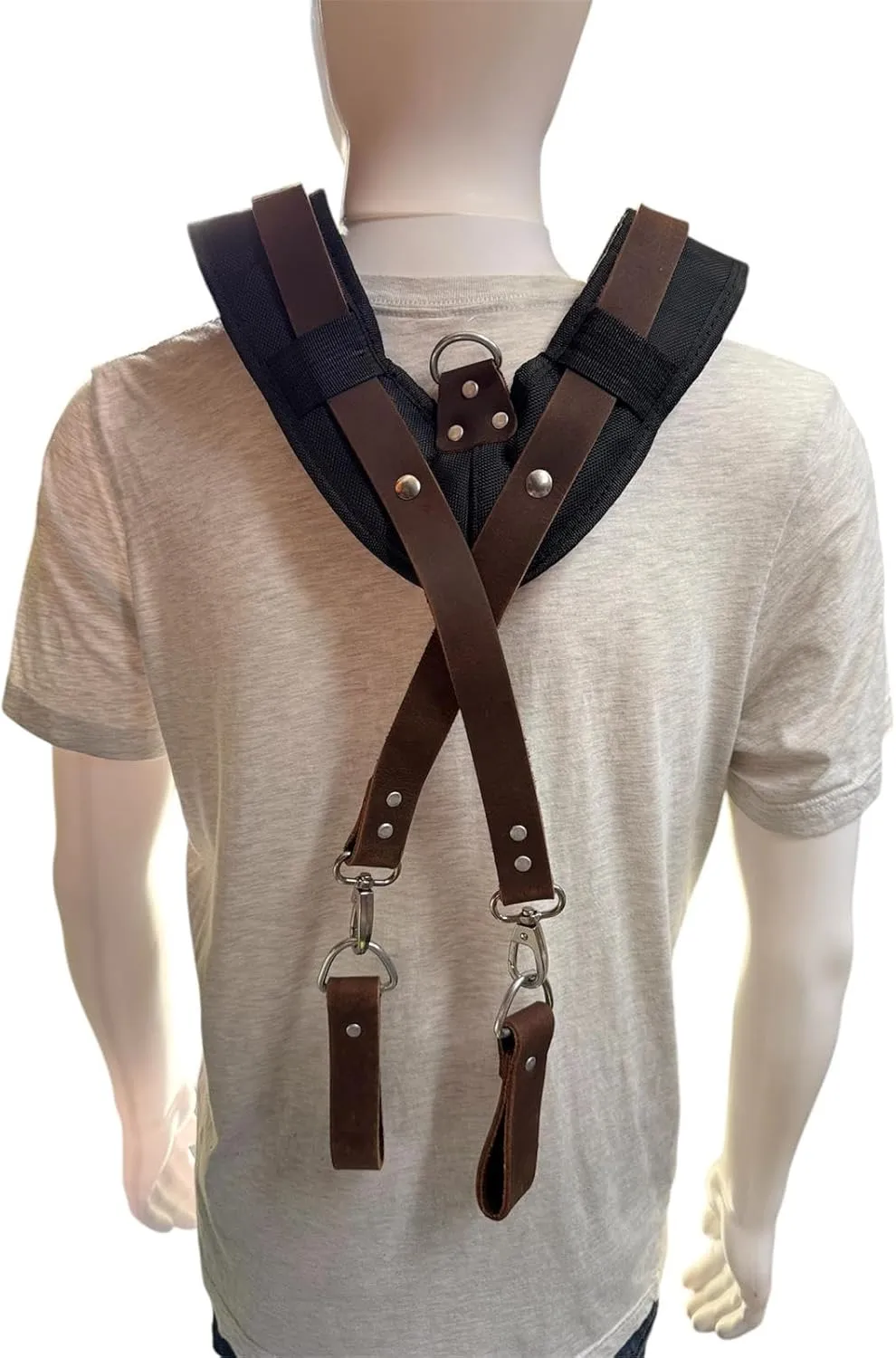 Padded Tool Belt Suspenders  Adjustable Work Suspenders with 4 Detachable D-Loops  For Construction, Carpentry, & More