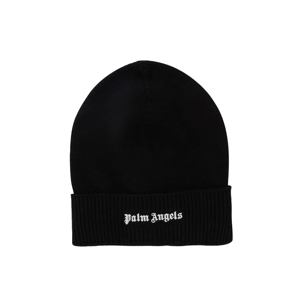 Palm Angels Logo Knit Beanie Nero