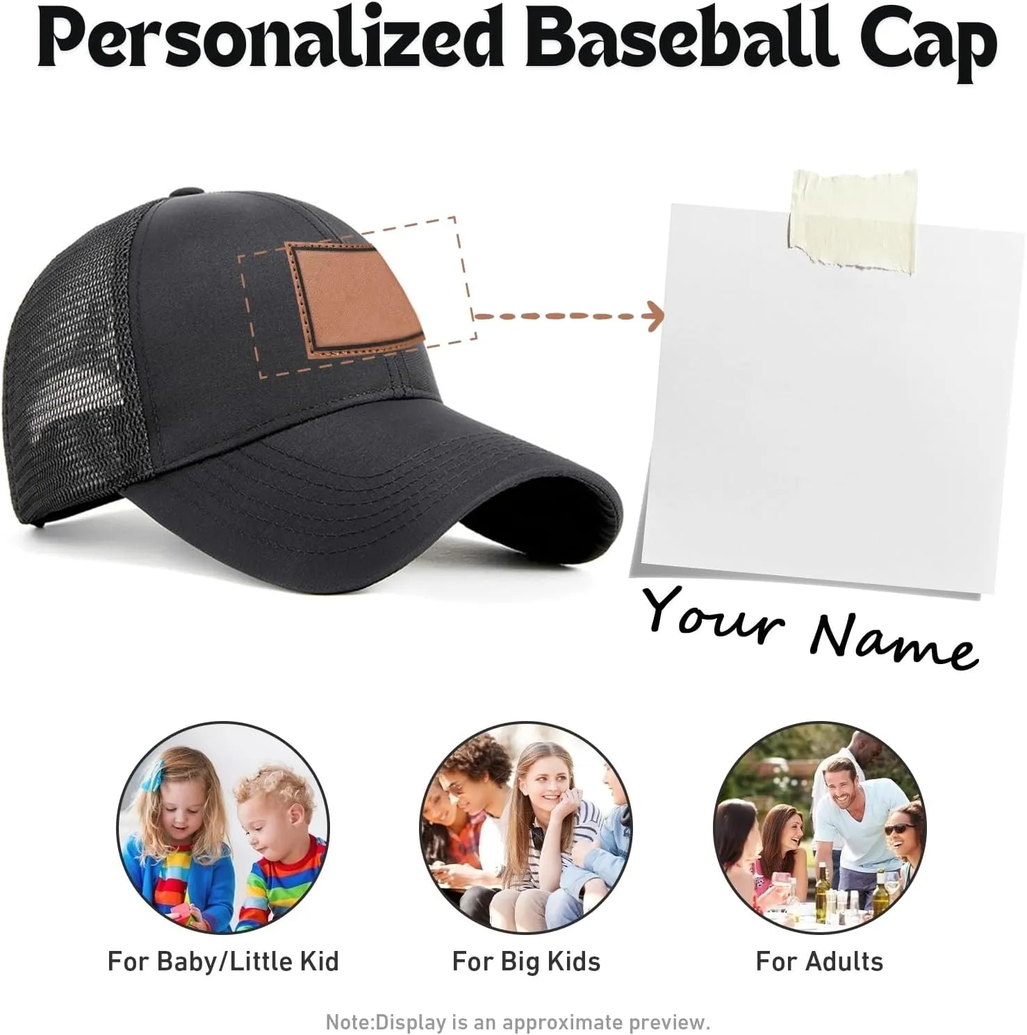 Personalized Baby Baseball Cap, Custom Toddler Baseball Hat Adjustable Snapback for Boys Girls Infant Baseball Cap