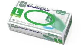 Professional Powder-Free Textured Nitrile Exam Gloves with Aloe, Large (case of 1000)