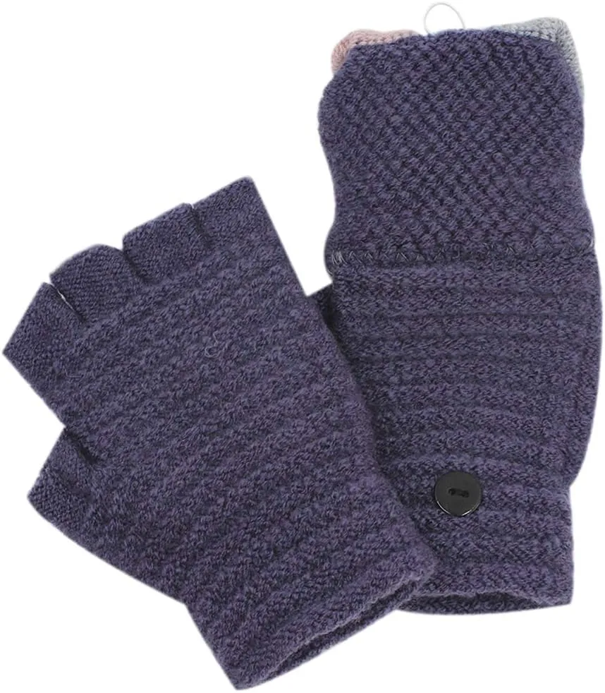RARITYUS Unisex Warm Soft Winter Knit Gloves for Kids Boys Girls Glove with Dog Mittens (2 to 9Y)