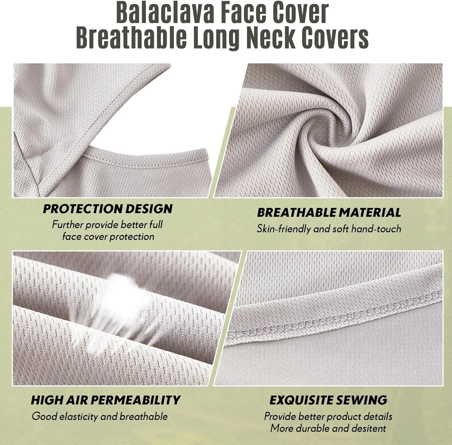 SATINIOR 3 Piece Balaclava Face Cover Sun Protection Neck Cover Summer Balaclava Motorcycle Face Mask for Men Women
