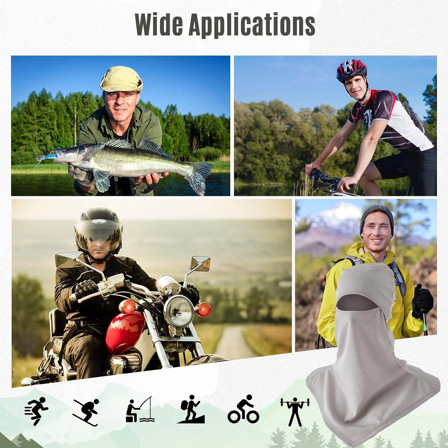 SATINIOR 3 Piece Balaclava Face Cover Sun Protection Neck Cover Summer Balaclava Motorcycle Face Mask for Men Women