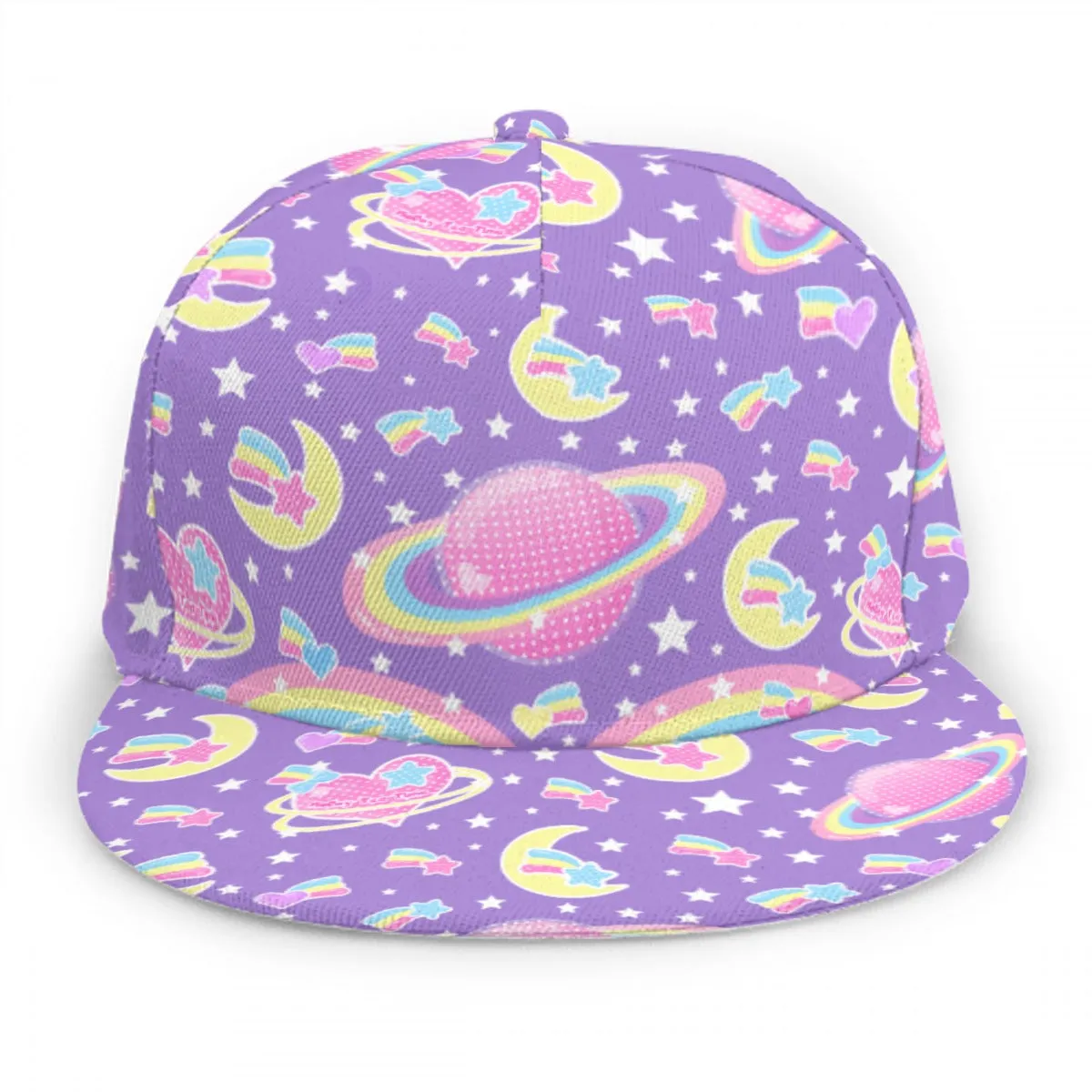 Saturn's Wish Purple Baseball Cap With Flat Brim