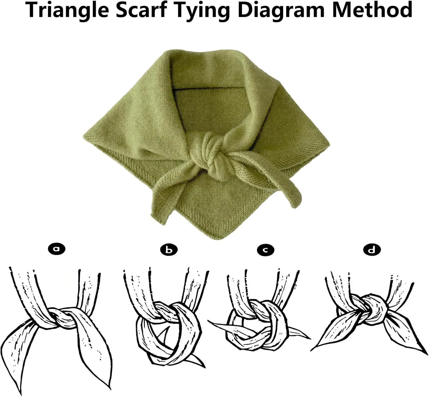 Triangle Scarf for Women Knitted Wool Headscarf Cashmere Feel Y2K Downtown Girl Aesthetic Streetwear Accessories