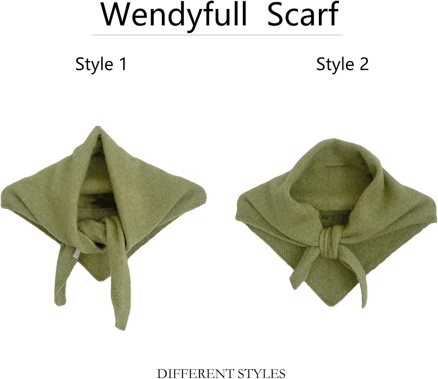 Triangle Scarf for Women Knitted Wool Headscarf Cashmere Feel Y2K Downtown Girl Aesthetic Streetwear Accessories