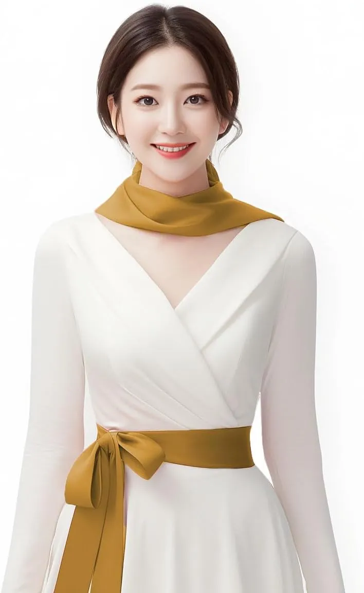Women Wedding Satin Sash Belt 4'' Wide Double Side Chiffon Sash Bridal Waist Belts