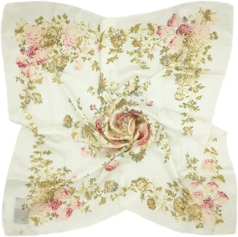 Women's Graphic Print 100% Silk, Silk Scarf Square, 33X33 Inches