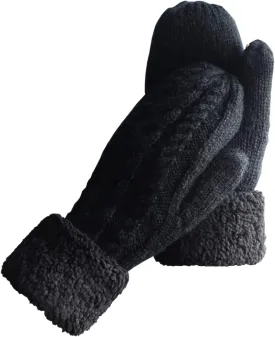 Women's Winter Gloves Warm Lining - Cozy Wool Knit Thick Gloves Mittens