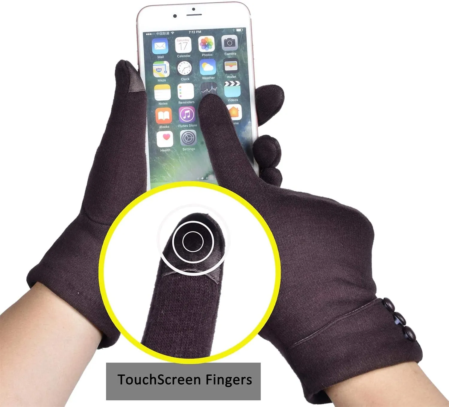 woogwin Womens Winter Gloves Touch Screen Warm Fleece Lined Thick Thermal Windproof Ladies Snow Gloves for Cold Weather