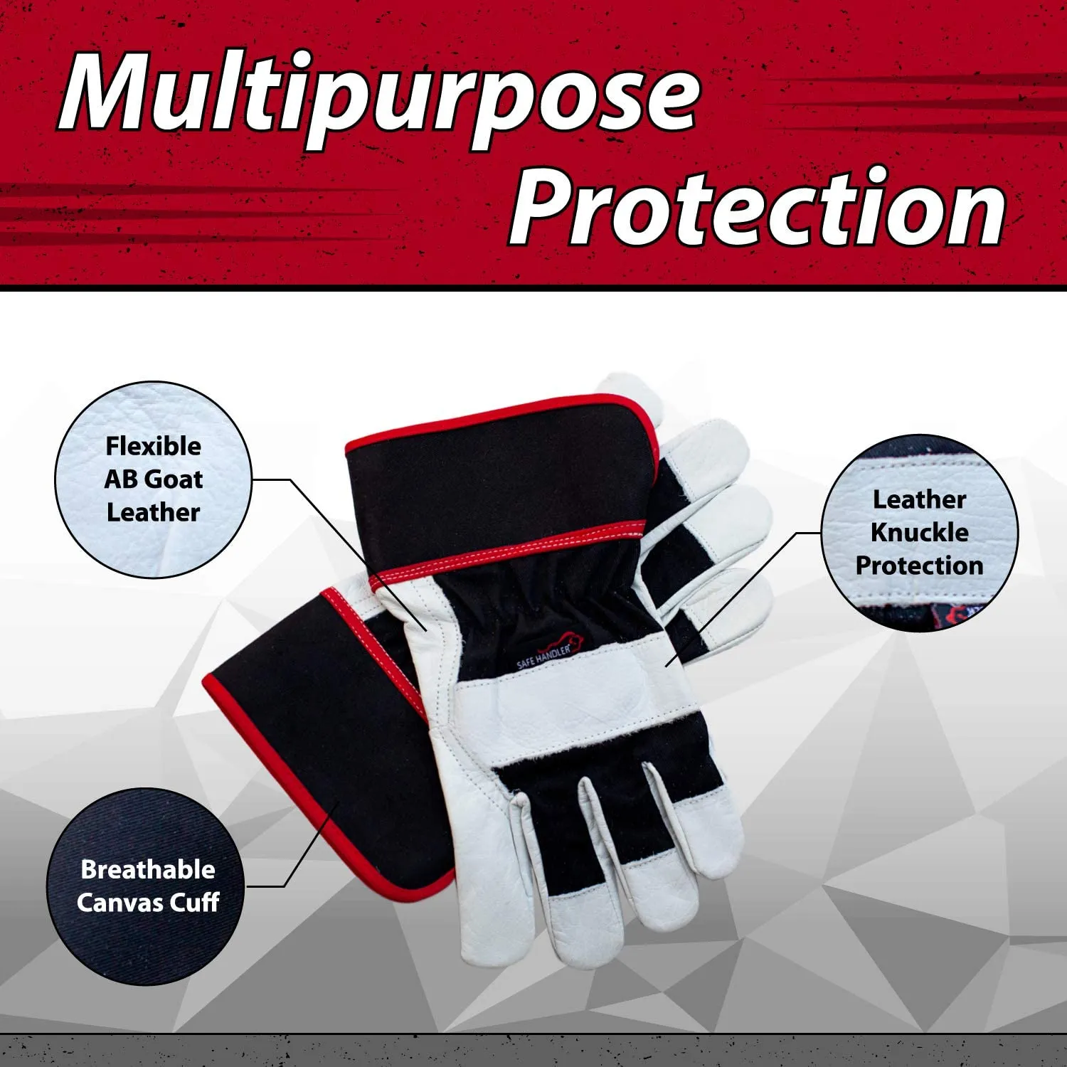 XGrip Goat Leather Work Gloves With Knuckle Protection - Bison Life