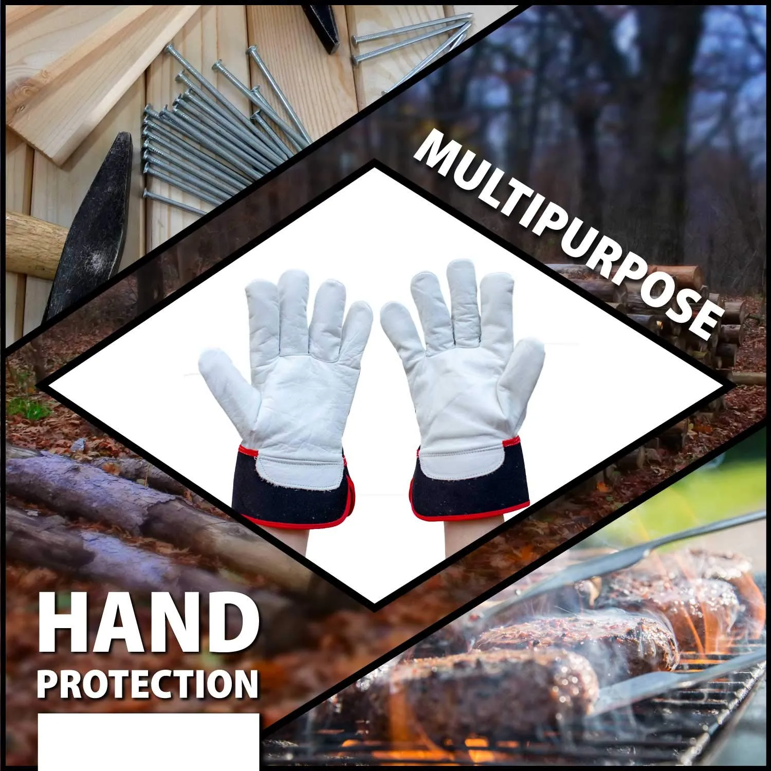 XGrip Goat Leather Work Gloves With Knuckle Protection - Bison Life