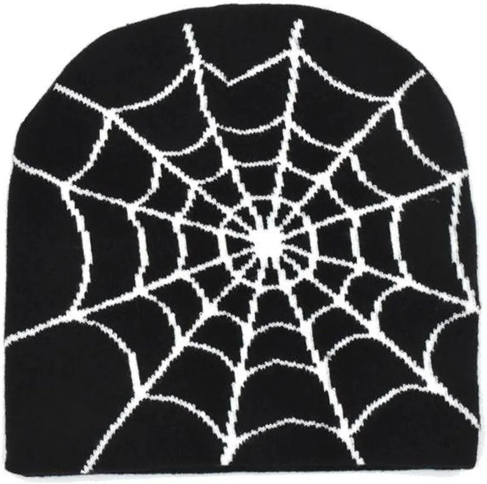 Y2k Spider Beanie Hat Wool Acrylic Knit Skull Cap Winter Warm Streetwear MEA Design Hats for Women Man Teenagers