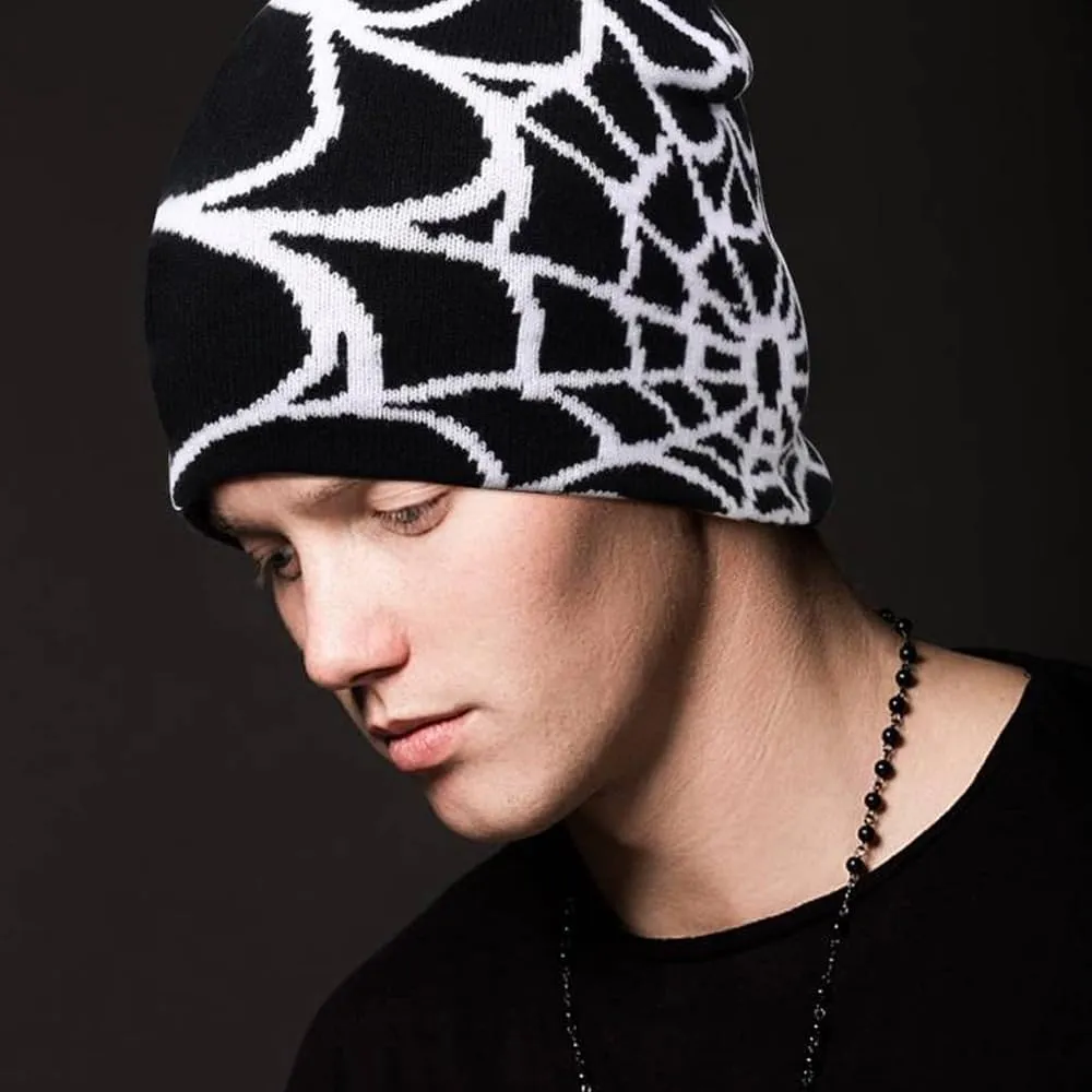 Y2k Spider Beanie Hat Wool Acrylic Knit Skull Cap Winter Warm Streetwear MEA Design Hats for Women Man Teenagers